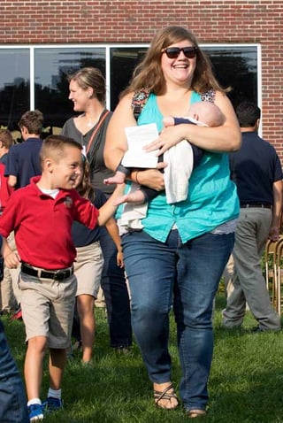 This picture is of my son and me this year, excited to begin his first day of school after Convocation! Look at those smiles!