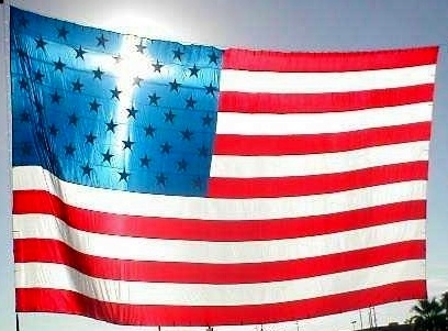 the cross and the flag are connected