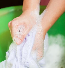 Even yout tiniest tots can get their hands dirty (or soapy!) and help with chores