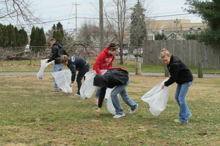 Serving together - even when it's hard or dirty work - can be so rewarding