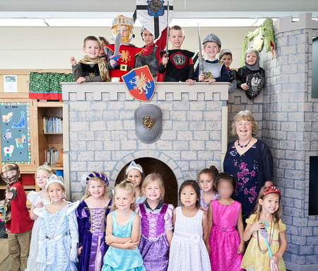 Kindergartners enjoy their castle